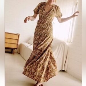 Sezane Estelle ochre maxi dress